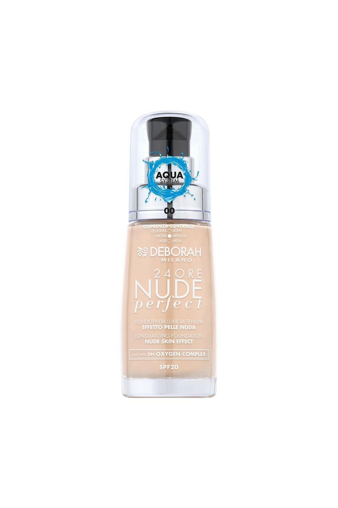 Deborah 24Ore Nude Perfect Foundation 30 ml, 00-Ivory