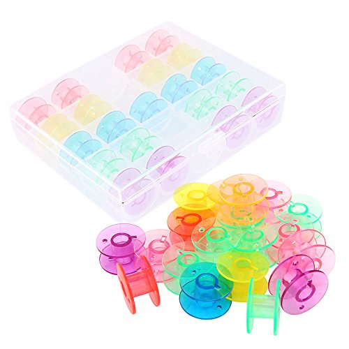 25 Pcs Plastic Sewing Machine Bobbin Spools for Brother Singer Babylock Kenmore Janome