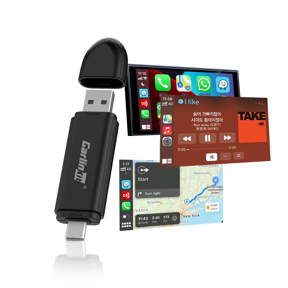 Carlinkit Mini SE Stick, New Upgraded CarPlay Wireless Adapter, Compact Lightweight, Support Bluetooth 5.4, WiFi 6, OTA Update, Easy Setup, Only Fit for Cars with OEM Wired CarPlay (2015-Now)