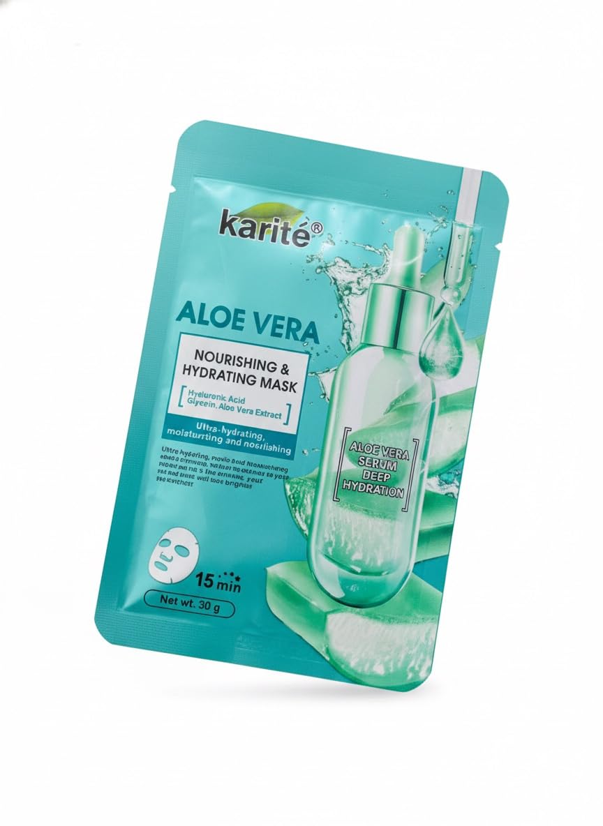 Sheet Mask, Brightening and Nourishing Face Mask, Single Sheet (30g, Aloe Vera)