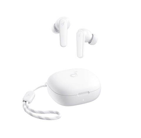 soundcore by Anker R50i VI True Wireless Earbuds, 10mm Drivers with Big Bass, Bluetooth 5.3, 30H Long Playtime, Water-Resistant, 2 Mics for AI Clear Calls, 22 Preset EQs, Customization (White)