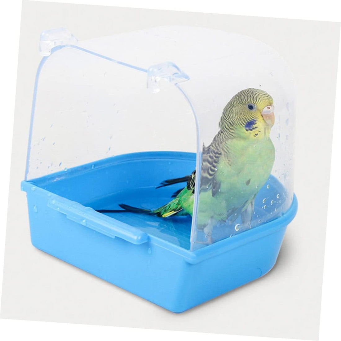 2PCS Bird Bathtub Cage– Small PVC Plug-in Bath Basin for Budgies, Lovebirds & Pet Birds – Dashboard Bobblehead Style-multi color
