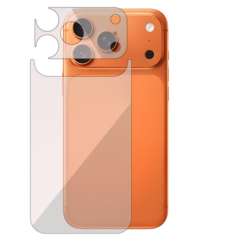 Back Sticker plastic clear,and frame for the camera area,that does not cover or protect the camera lens,It protects BACK FROM YUOR MOBILE against scratches .compatible with IPHONE 17 PRO MAX