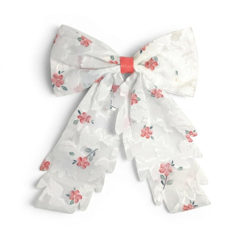 Catch Up Bow Flower Pattern Hair Clip for Women and Girls Elegant Floral Bow Hair Claw Clip Cute Strong Hold Lightweight Non-Slip Daily Wear Stylish Feminine Accessory