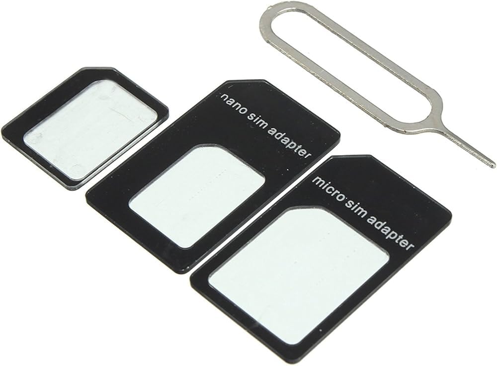 Standard SIM Card Pin with Nano and Micro SIM Adapter with Tray Opener for Smartphones and Tablets