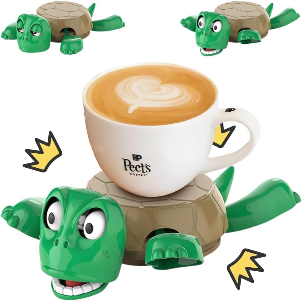 Wonka Turtle Coaster, 3D Printed Funny with Interactive Expression, Hilarious Open Eyed When Put a Glass on His Back, Turtle Cup Holder, Home Decor & Kitchen Accessories, Gag Gift for Tortoise Lovers