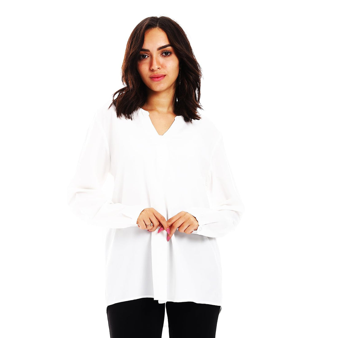 Women Casual Roll Up Sleeves Shirt