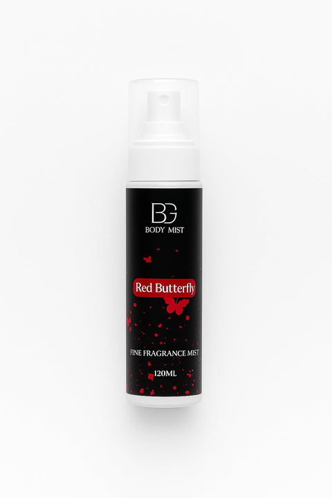 Red Butterfly Body Mist Spray for Women – Sweet Floral Fruity Fragrance, Long Lasting Refreshing Perfume Mist for Daily Use, Light and Gentle Scent Spray for Home, Office & Travel – 120 ml