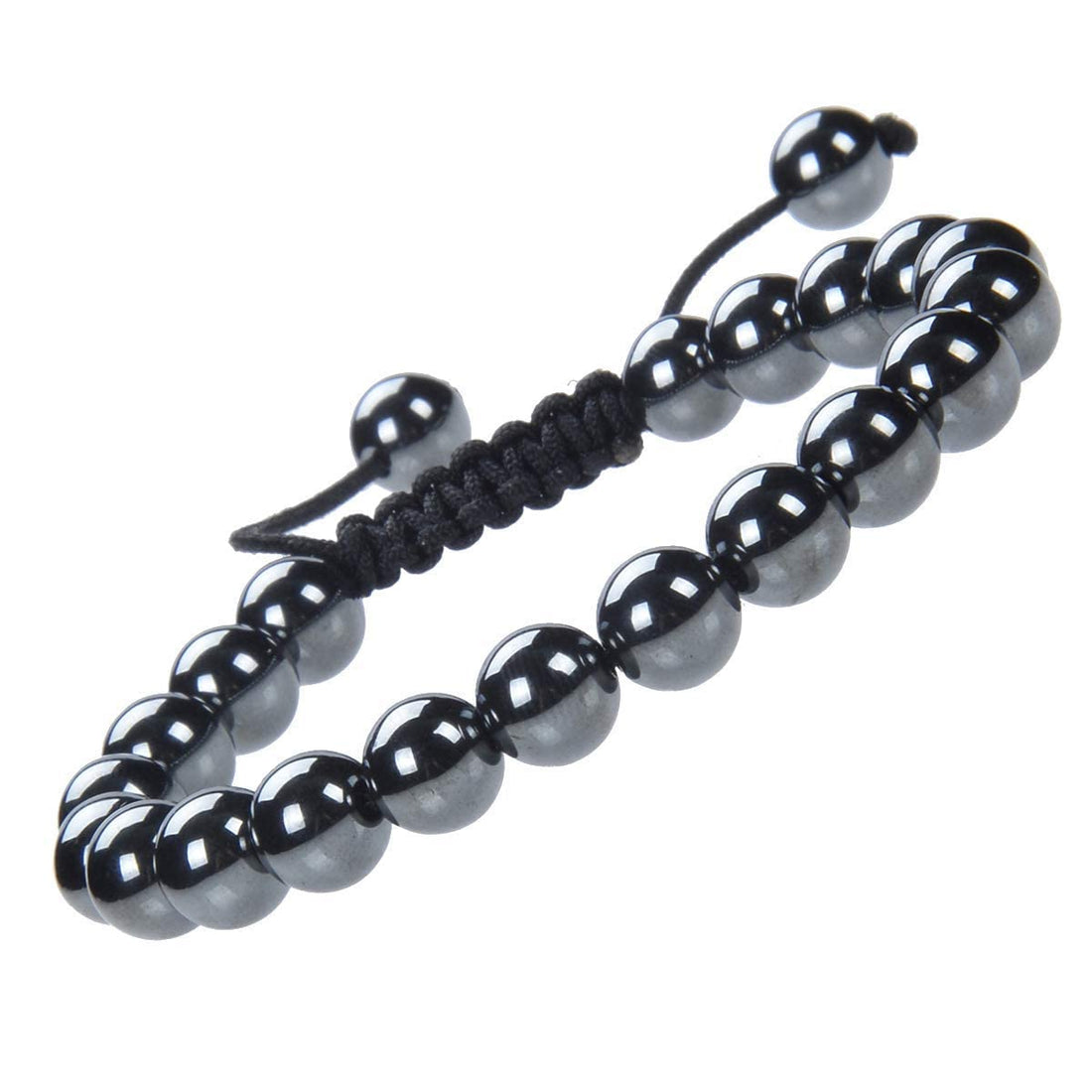Hot And Bold Reiki Fengshui Natural Healing Crystal Beads Gemstones Triple Protection Bracelet., One Size, Gemstone, Hematite