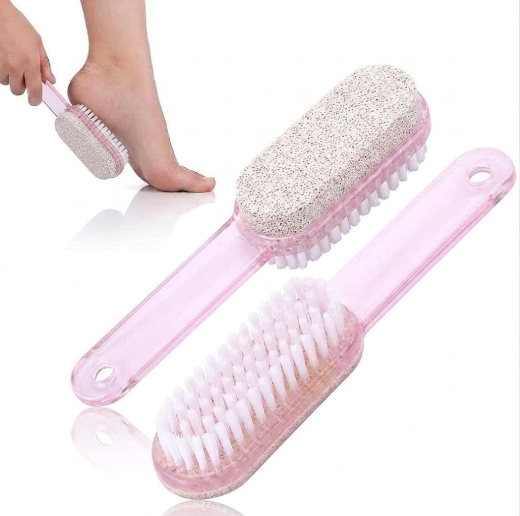 Foot Brush Pumice Stone for feet Nail Brush with Pumice Stone Foot Scrubber Brush Pedicure Brush -1 Pc