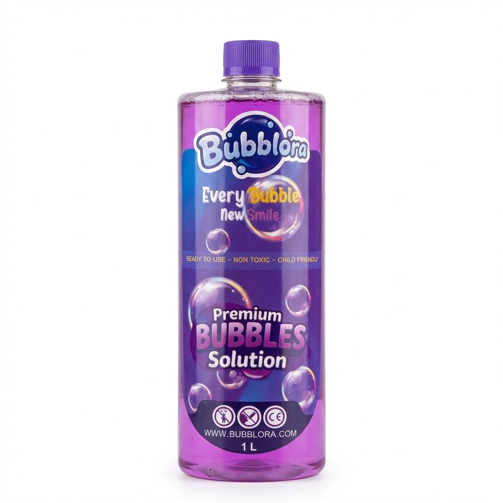 Scented Bubble Liquid with Cotton Candy & Berry Scent - Ready to Use for Bubble Machines, Bubble Guns and Parties
