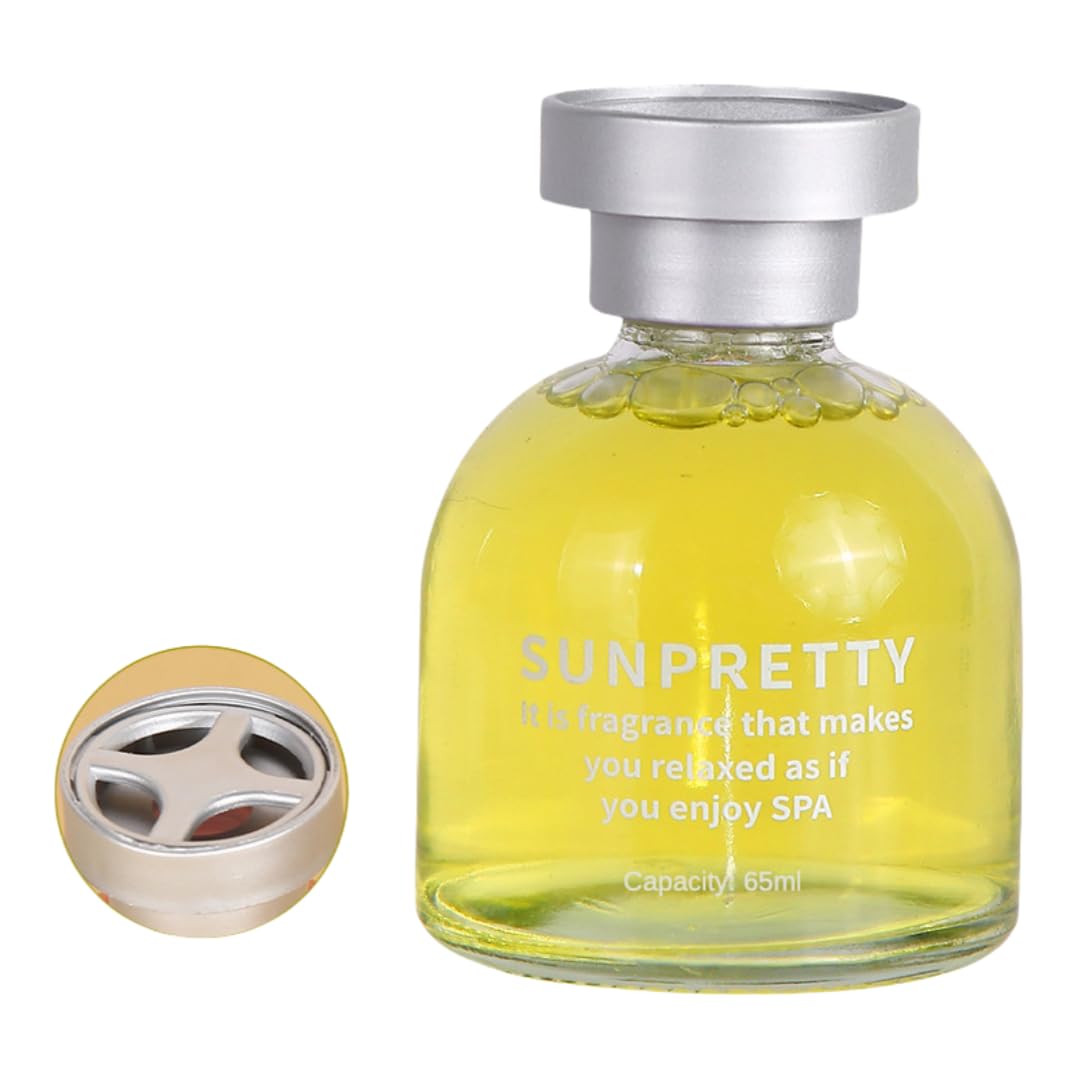 Showday Reed Diffuser Set, 65ml Clean Linen Scented Diffuser with Sticks Home Fragrance Reed Diffuser for Bathroom Shelf Decor Reed Diffuser Set Bathroom Home (65ml, Lemon)