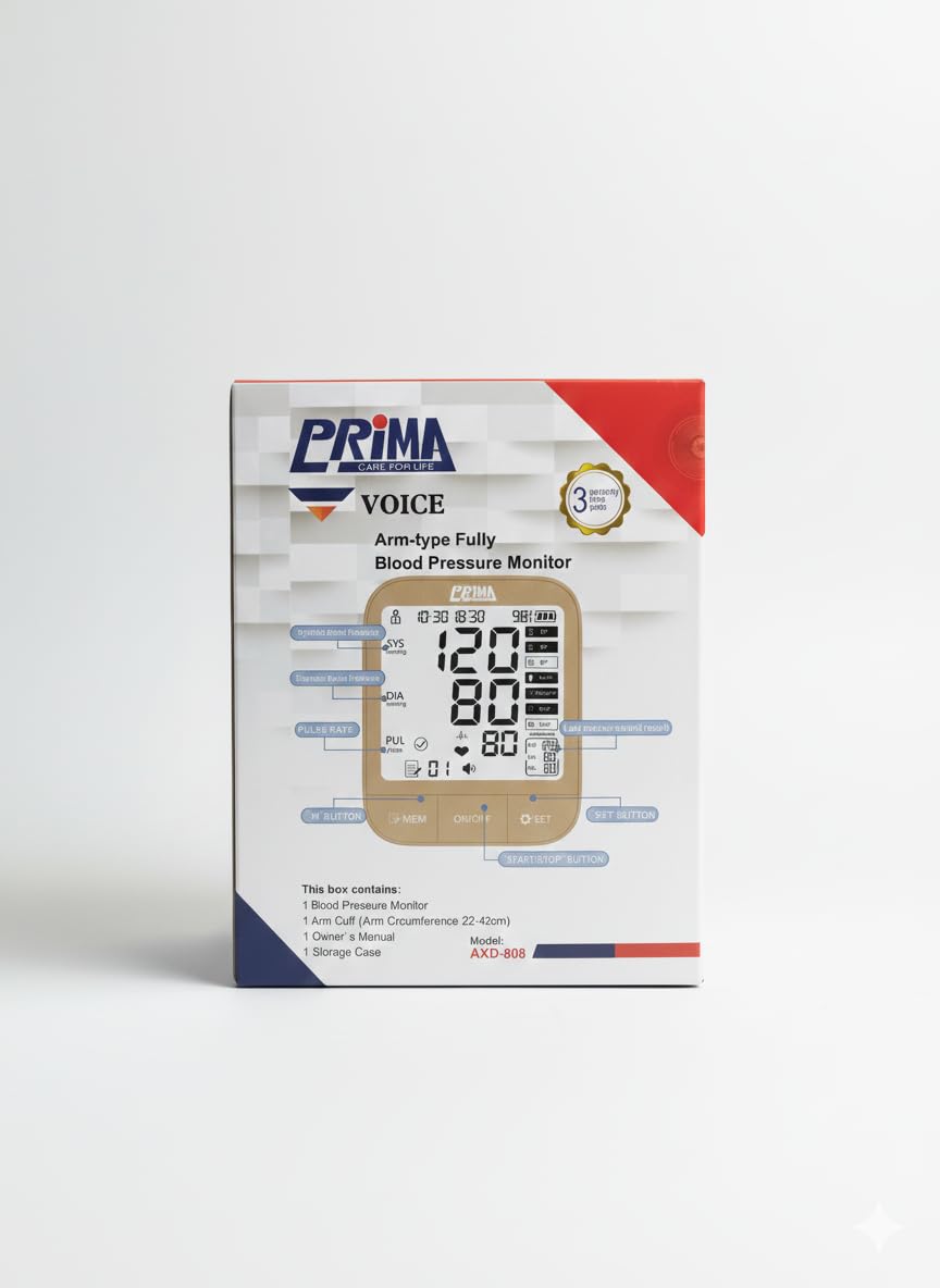 Electronic Arm Blood Pressure Monitor Talking Large LCD Display Accurate Blood Pressure Pulse Monitor Home Pressure Monitor Memory for Daily Use