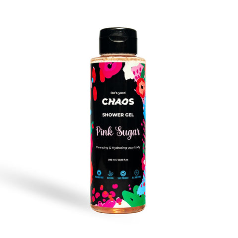 Chaos Pink Sugar Shower Gel, Cleansing & Hydrating with Glycerin & Aloe Vera | Delicious Pink Sugar Scent | Body Wash for All Skin Types | Leaves Skin Soft, Smooth & Nourished | Paraben-Free | 380ml