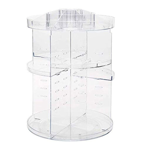 360 Degree Rotating Adjustable Cosmetic Storage Display Case with 8 Layers Large Capacity