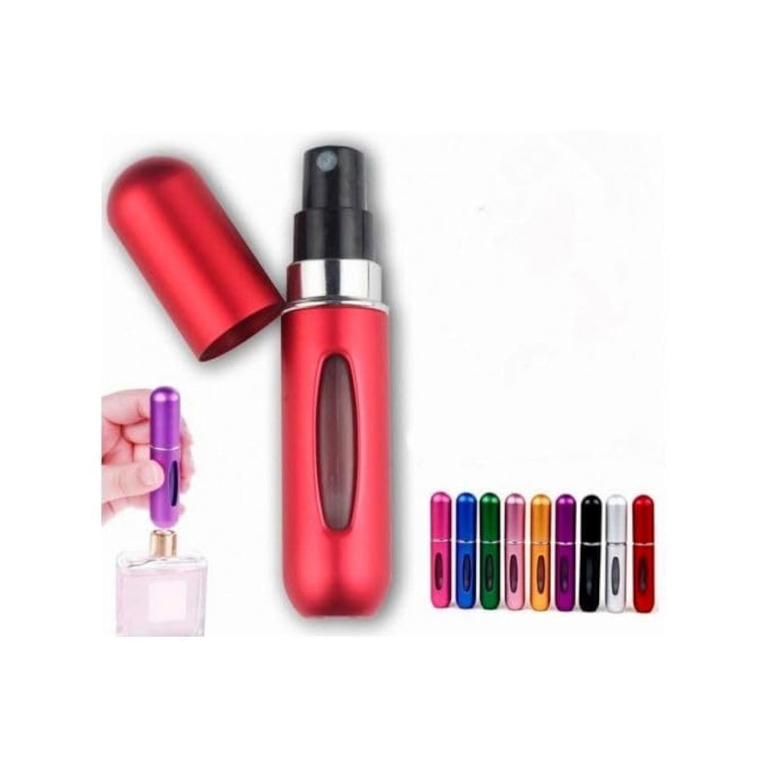 TINKLE 1pc Portable Mini Refillable Perfume Empty Spray Bottle Mini Atomizer Bottom Refill Pump Case for Traveling Outgoing Purse, red, 5ML