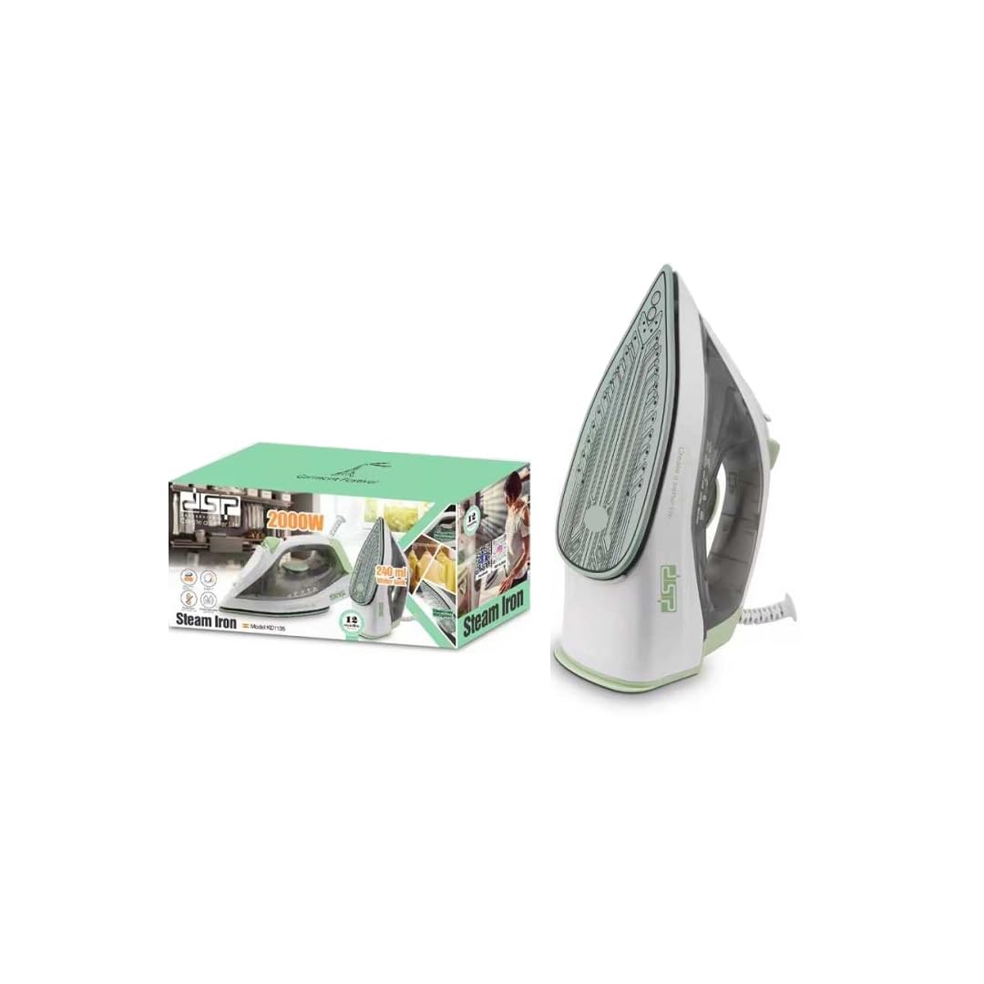 DSP Iron KD1135, ceramic plate, 2000W, tank 240ml, fast heating, green