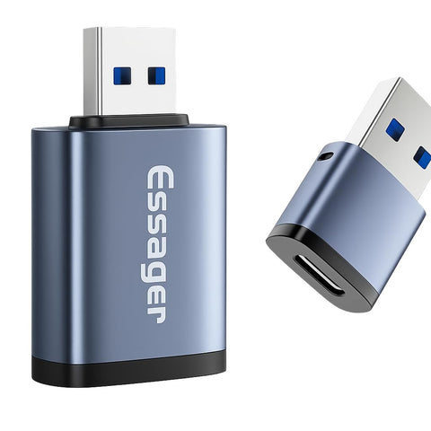 Essager Type C Female to USB A 3.0 Male OTG Adapter (3A, 5Gbps) – High-Speed Transfer, Compact Metal Build – for Laptops, Flash Drives, Smartphones