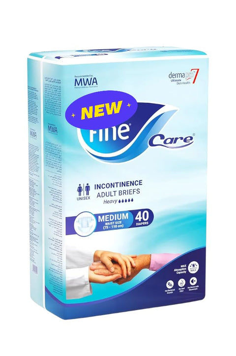 Fine Care Incontinence Adult Diapers breifs, Medium Size,Waist 75-110 cm, Count. 40. sku 425