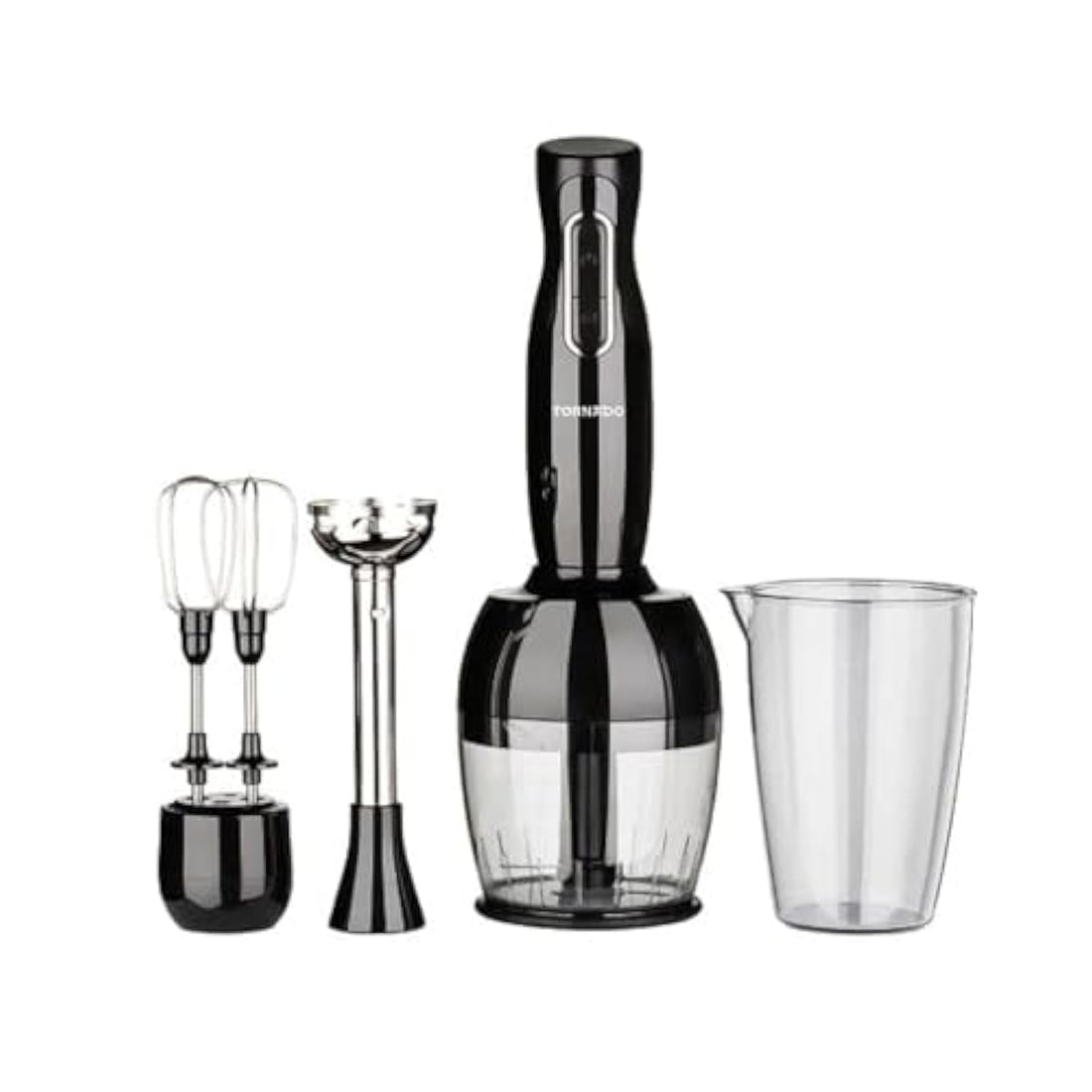 TORNADO Hand Blender 1000 Watt Chopper Whisk Black THB-1000MCL