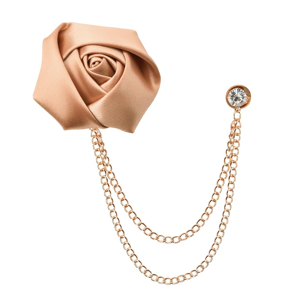 Suit Lapel Pin Rose Flower Brooch Pin Wedding Brooches for Men Tassel Chain Brooch Collar Pins Rose Brooch Pin Flower Lapel Pins for Men Fashion Bridegroom Wedding Brooches