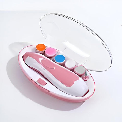 Electric Nail File - Professional and Gentle Trimming Tool for Baby Nails Featuring Ergonomic Grip, Quiet Motor, and LED Light for Precision Care of Newborn Fingernails and Toenails multicolors
