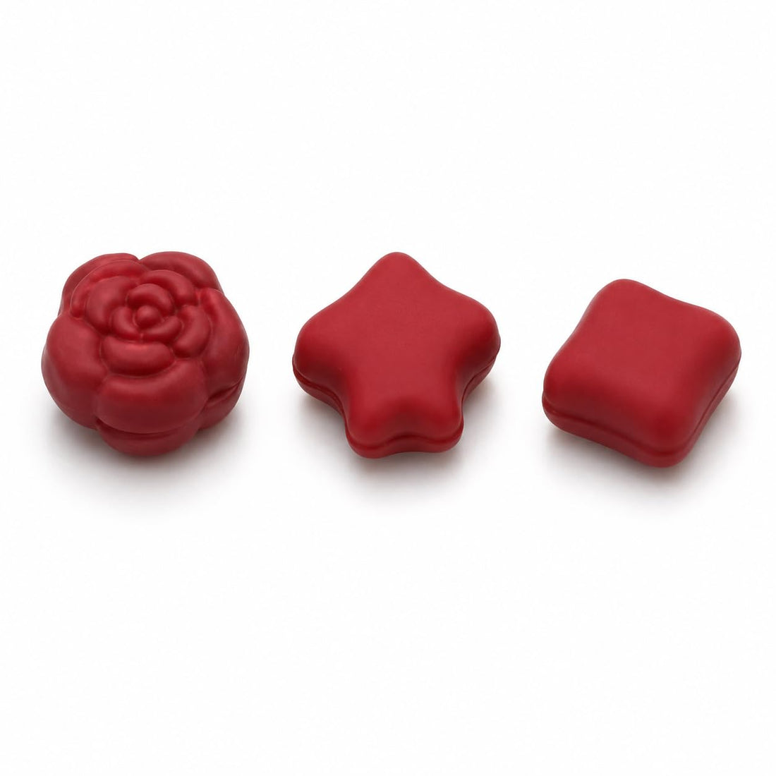 3 Pieces Matte Red Rose Star Square Magnetic Pins No Drilling
