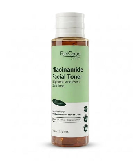 Feel Good Canada Niacinamide Facial Toner, Brightens and Even Skin Tone, with 5% Niacinamide, Maca Extract, 200ml