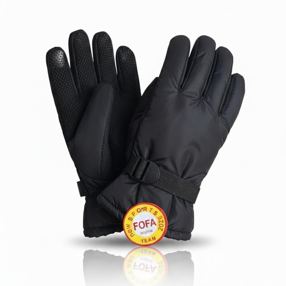 Classic Winter Sports Gloves (Men & Women), Thick Padded Design with Non-Slip Rubber Surface, Adjustable Wrist Strap, Suitable for Driving and Outdoor Sports
