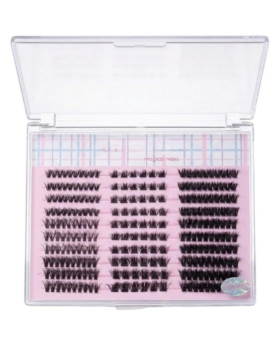 Cluster Lashes 240 Pcs Individual Lashes 20D D Curl False Eyelashes Extension Reusable Soft Extension Diy at Home (MIX-3 shape)