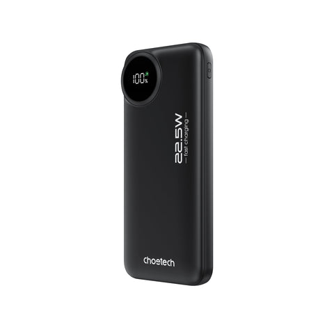 Choetech B791 Power Bank, 10,000mAh Portable Charger with 22.5W Fast Charging, USB-C & Dual USB-A Ports, Universal Compatibility, 2 Years Warranty – Black
