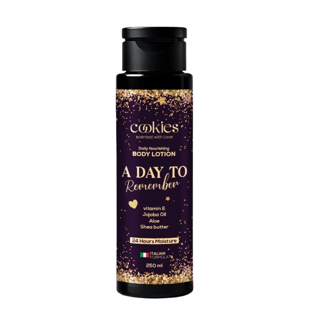 Cookies A Day to Remember Body Lotion 250 ml | Deep Nourishing Moisture with Vitamin E & Shea Butter | Premium Italian Formula