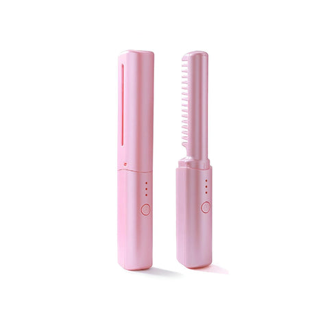 Wireless Hair Iron - Charmable McClers with 3 Series, USB charging, flat ironing to style hair styling and elegance anywhere (Pink.)