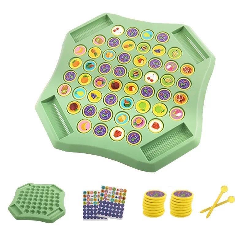 Brain Trainer - Strategy memory card game with 54 fold-out elements. Unique animal and fruit decorations challenge players of all ages. Improved focus and retrieval speed. Durable construction ensures