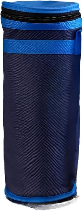 Bullet Points Double Wall Insulated Bottle Cover, Keep Your Drinks Hot Cold for Hours, Durable Design with Zipper and Carry Loop - Volura Blue