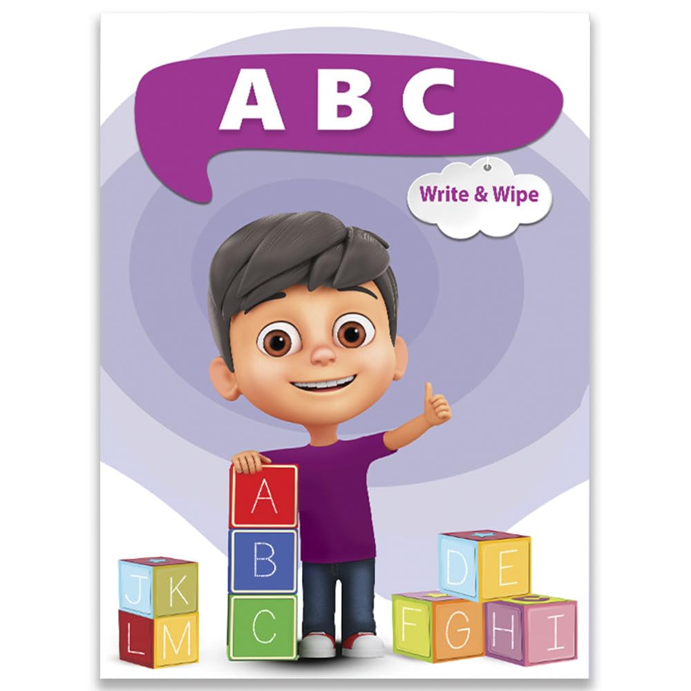 Write and Wipe Book for Kids English Letters | Educational Kids Books | Kids Learning Foundation Books | Large Size 33x24 for 3 to 5 Years Old