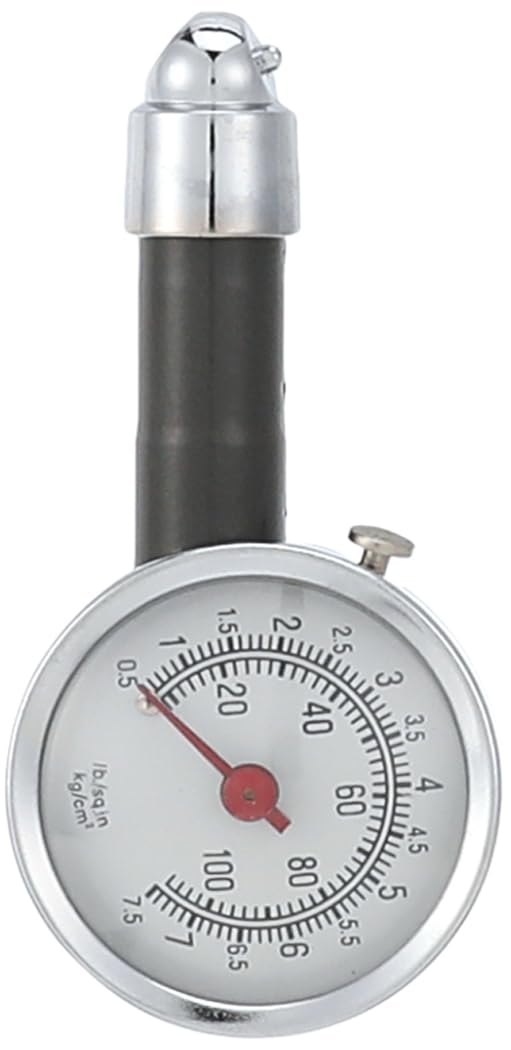 Tire Gauge Heavy Duty Air Pressure With Flexible Hose - Grey