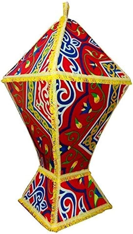 Ramadan Lantern Square Khayameya Red Illuminated 40 cm, Red)