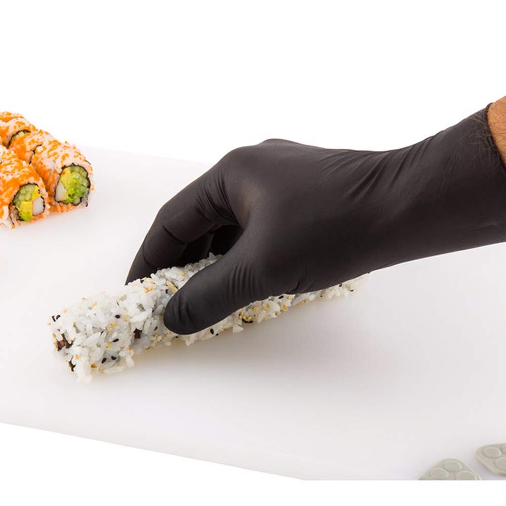 Extra Large Black Nitrile Gloves - Powder-Free Food Safe Gloves: Perfect for Kitchen, Housekeeping and Janitorial Use