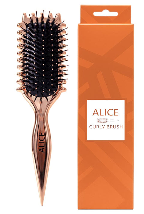 Alice - Brush, Curly Hair Brush Styling, Wet & Dry Detangler Hair Brush, The Essential Tool For Shaping & Styling Your Curls, Achieve Perfectly Defined (Bronze)