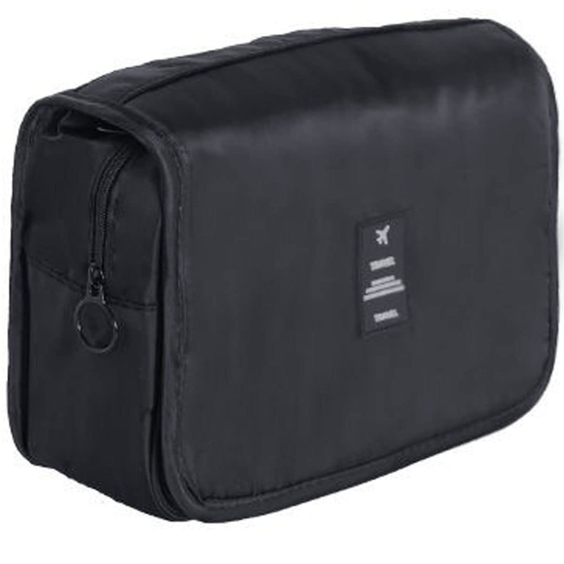 Veyarien Travel Hanging Toiletry Wash Bag, Folding Waterproof Makeup Cosmetic Bags Organizer for Women Ladies Girls (Black)