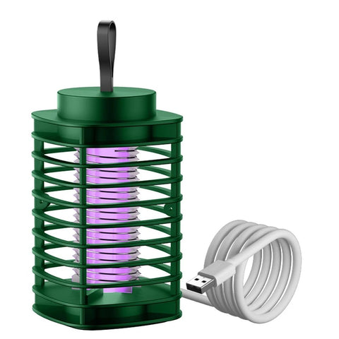 Plan A LED Mosquito Killer Lamp with 80cm USB Power Cord, 1800V 3W Insect Killer Lamp, Electric Hanging Trap Zapper for Home Restaurant, Hotel, Office Pest Control (Green)