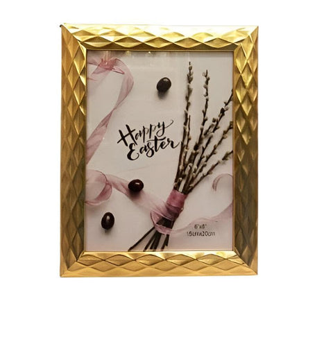 Golden Vintage Frame - Exquisitely crafted golden European antique relief frame, ideal for showcasing cherished photos, certificates, artwork, and poster prints on any tabletop or shelf, adding timele