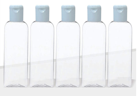 Zenvista Meditech Multipurpose Empty Transparent Bottles With Flip Top Cap (100ml)(Pack Of 5)