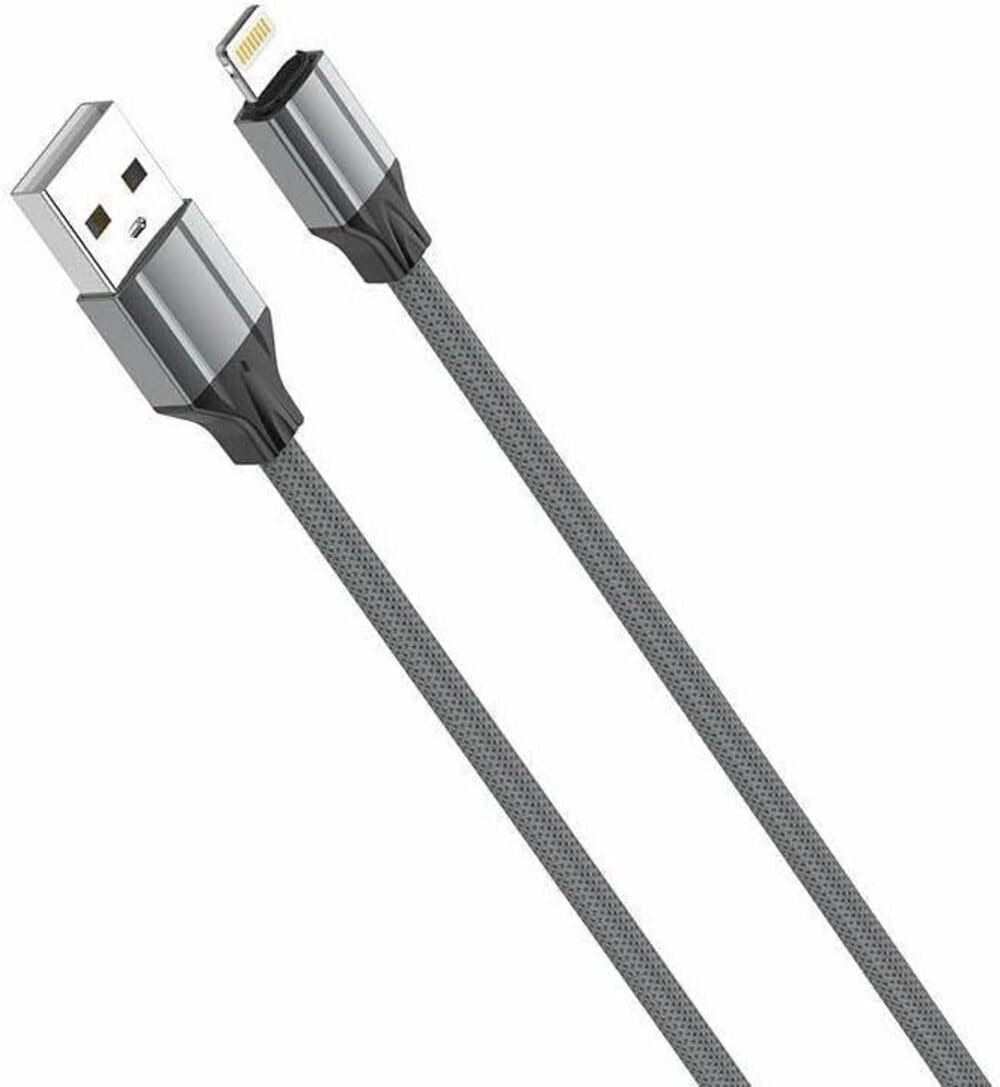 LDNIO LS441 Lightning 2.4A Fast charging Data Cable 1M Length - Gray