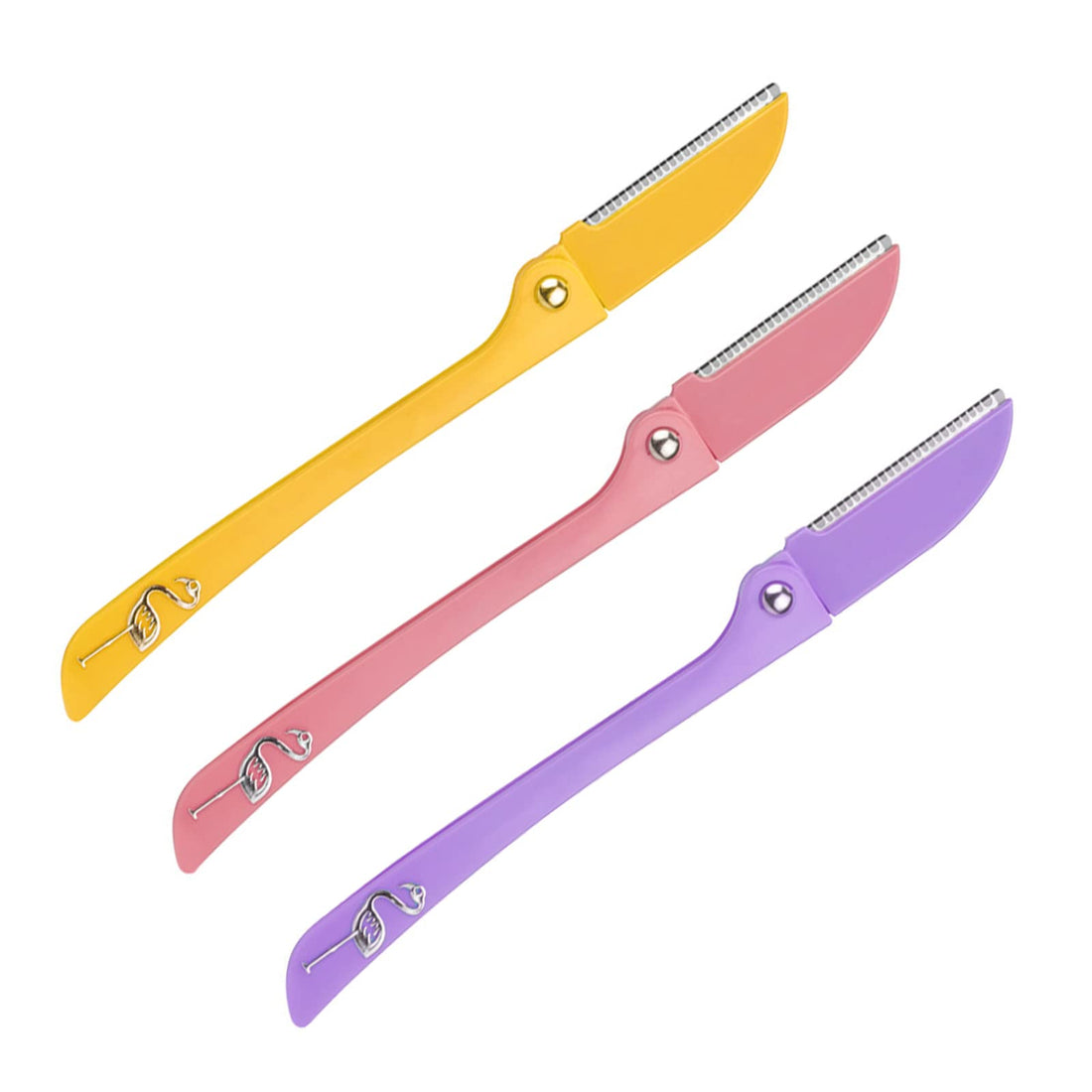 3 Pcs Eyebrow Razors Foldable Facial Hair Trimmers Multipurpose Shaver Razors for Women and Men Eyebrow Face Hair