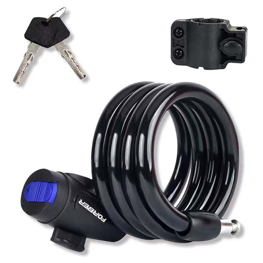 EGEN Bike Lock, 1.2m Bike Locks Cable,With Mounting Bracket, For Mounting Bracket Fits Bike, Motorcycle, Scoote (key)