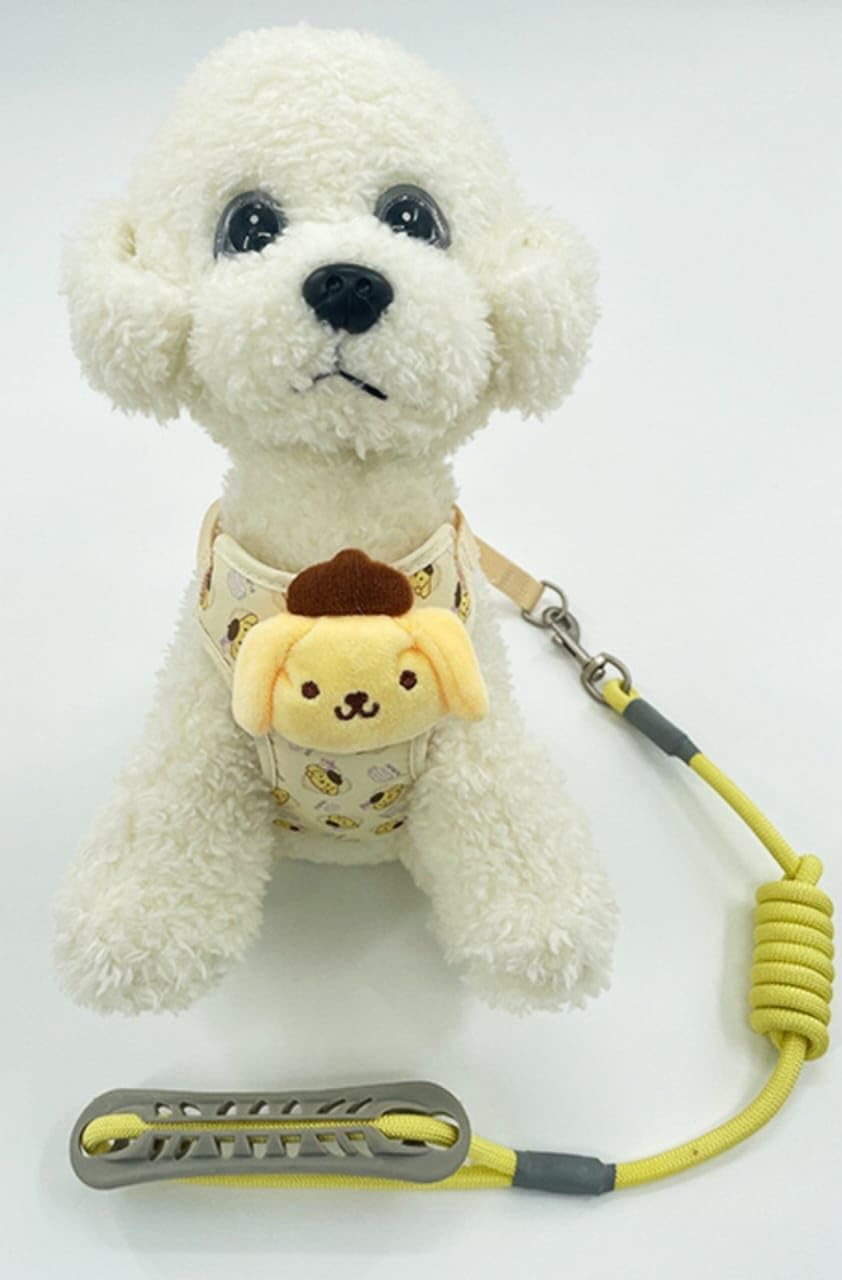 Dog Vest and Leash for Small Dogs (Yellow)