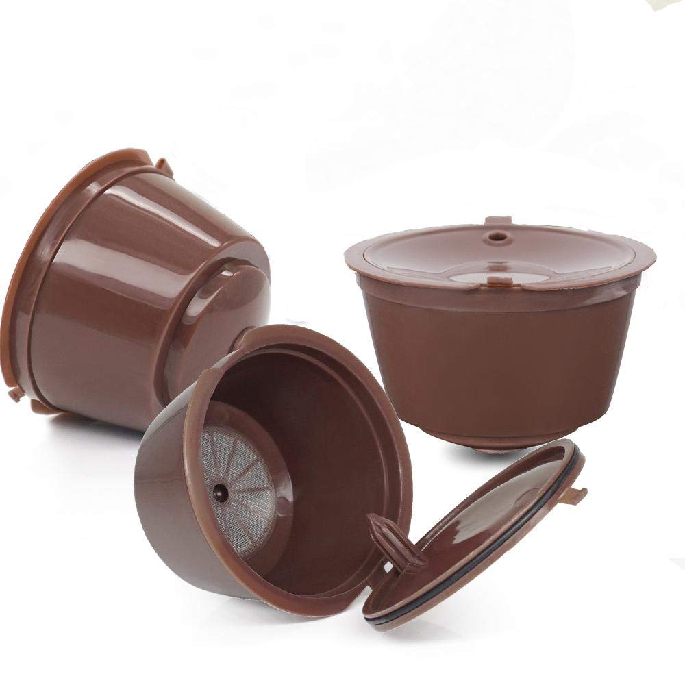 Reusable Refillable Capsules Pods for Nescafe Dolce Gusto Machines with Spoon, 3Pcs