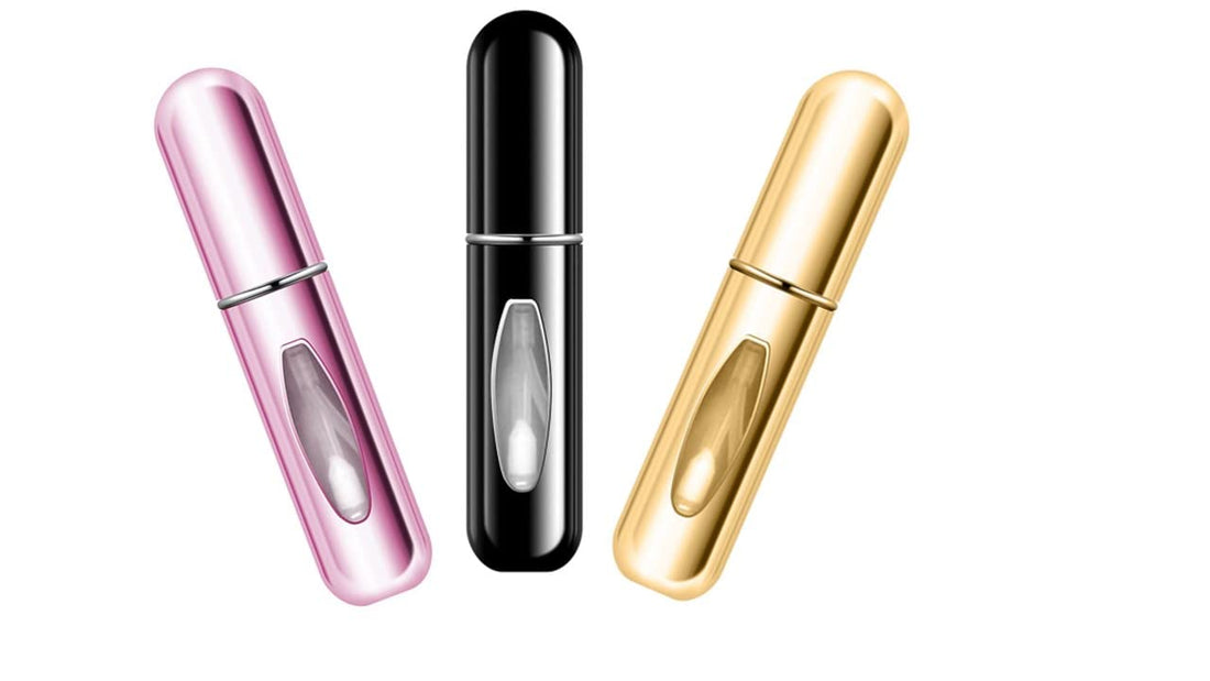 HINNASWA Portable Mini Refillable Perfume Empty Spray Bottle Atomizer Bottom Refill Pump Case for Traveling and Outgoing 3 Pcs Pack of 5ml Multi Colors